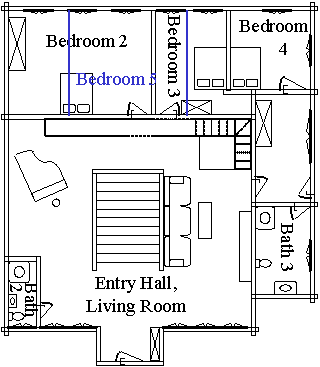 Interactive Map of the Upper Floor Allowing you to View the Different Rooms