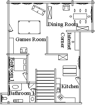 Interactive Map of the Lower Floor Allowing you to View the Different Rooms