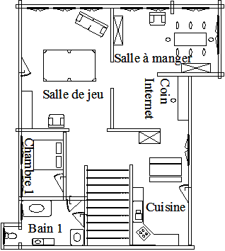 Plan int�ractif de l'�tage permettant de visioner les pi�ces du chalet