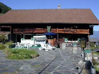 Teilansicht der Hauptterrasse des Chalet l'Hermitage