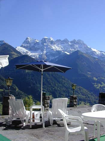 Blick von der Hauptterrasse des Chalet l'Hermitage