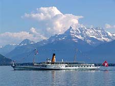 Bateau � vapeur sur le lac L�man